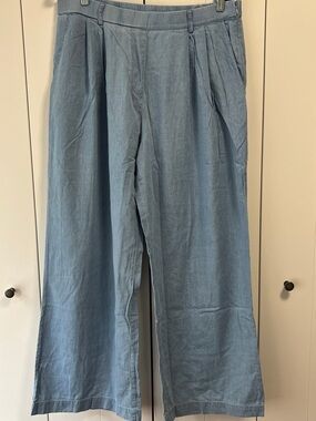 GREY chambray Wideleg light denim jeans XL